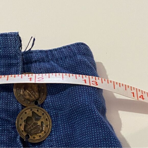 Vintage 80's Lizwear Denim Wrap Skirt With Charms & Aztec Print Women's Size 12 - Picture 14 of 15